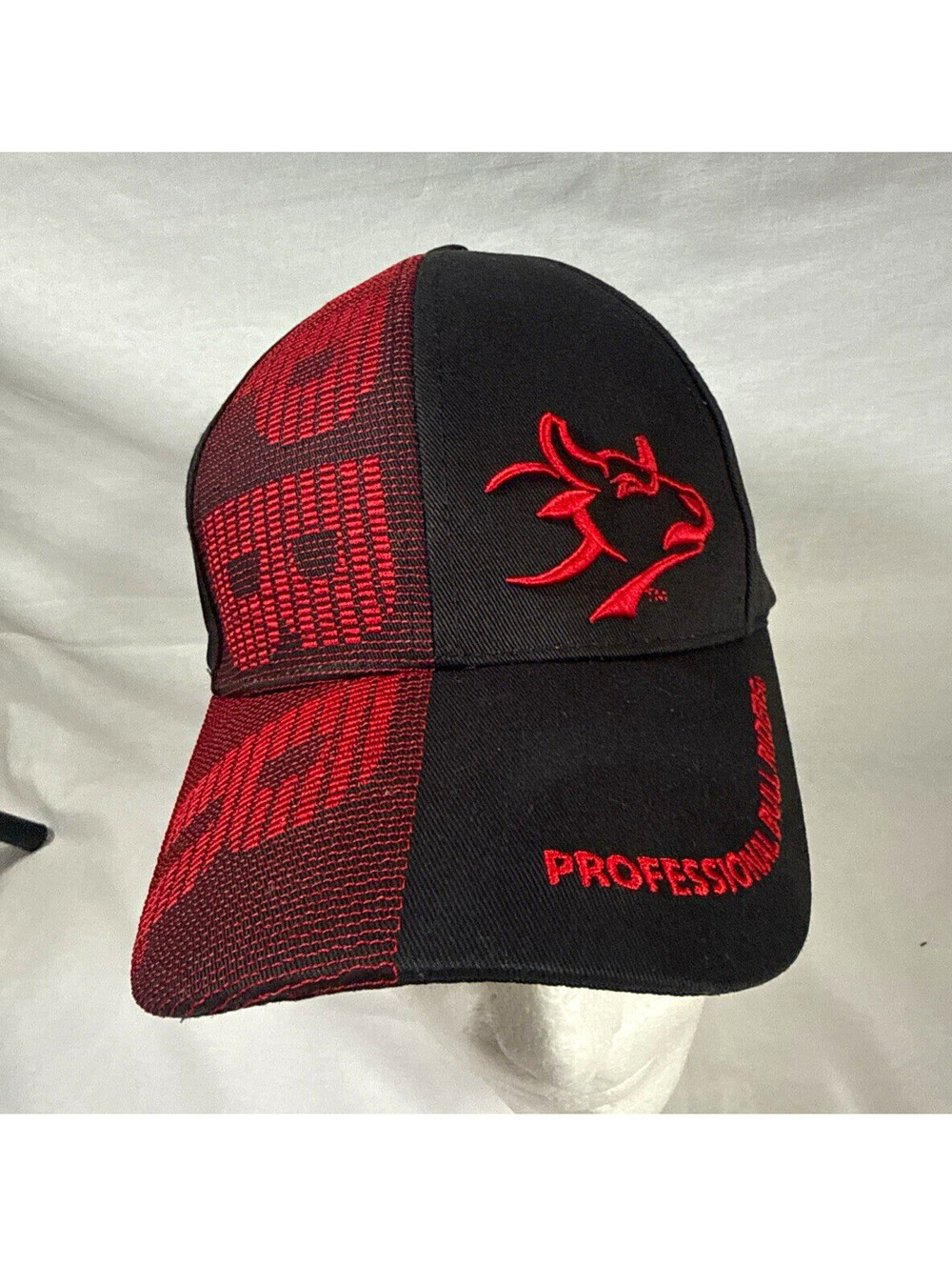 PBR Professional Bull Riders Adjustable Cap Hat, Black & Red Colors